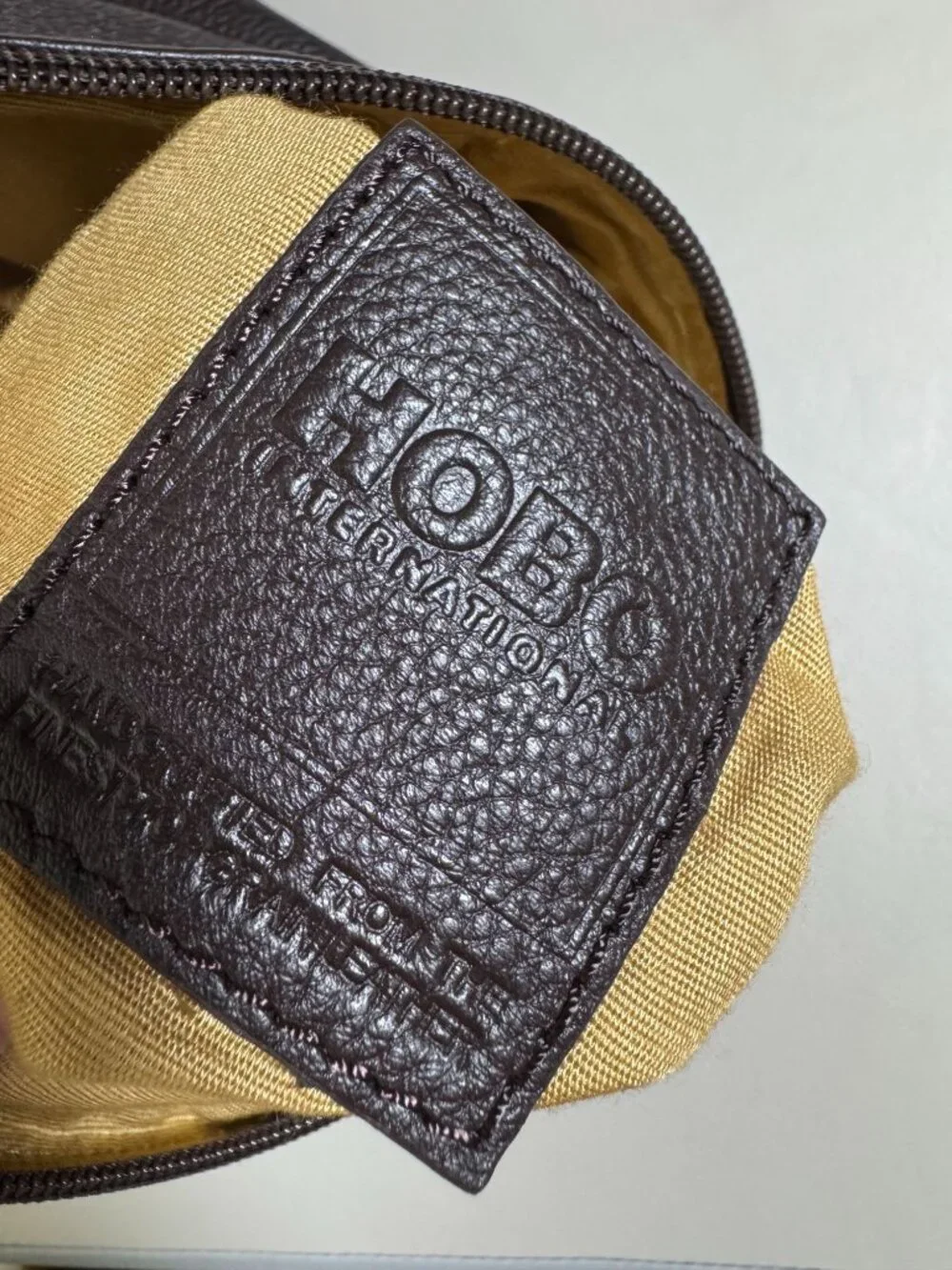 Hobo International Chocolate Brown Leather Sling Backpack Zip strap 12x11